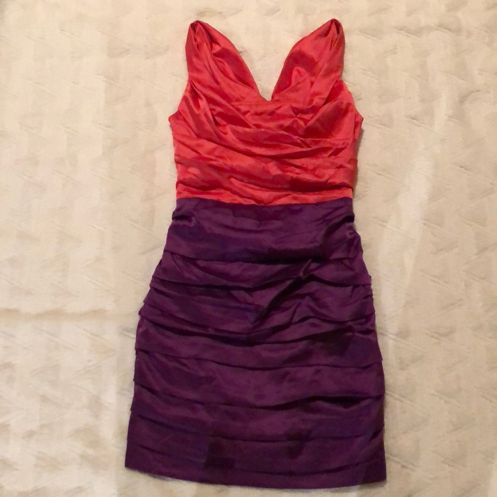 Express Ruched Colorblock Dress
